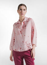 Printed Viscose Shirt Crumpled Effect - Pink - PINK & DOTS | DEHA