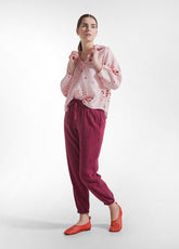Printed Viscose Shirt Crumpled Effect - Pink - PINK & DOTS | DEHA