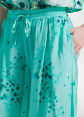 Wide Viscose Trousers With Crinkled Effect - Blue - AQUA | DEHA