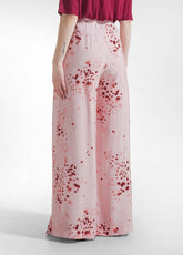 Wide Viscose Trousers With Crinkled Effect - Pink - PINK & DOTS | DEHA