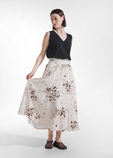 GONNA IN VISCOSA EFFETTO STROPICCIATO BEIGE - NATURAL DOTS | DEHA