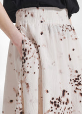 GONNA IN VISCOSA EFFETTO STROPICCIATO BEIGE - NATURAL DOTS | DEHA