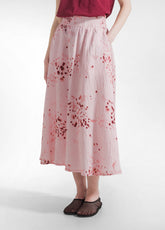 Viscose Skirt With Crinkled Effect - Pink - PINK & DOTS | DEHA