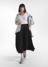 GONNA IN VISCOSA EFFETTO STROPICCIATO NERO | DEHA