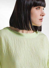 Wide Viscose T-Shirt With Crinkled Effect - Yellow - LIME | DEHA