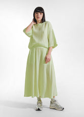 Wide Viscose T-Shirt With Crinkled Effect - Yellow - LIME | DEHA