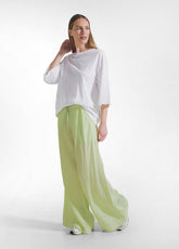 PANTALONI LARGHI IN VISCOSA EFFETTO STROPICCIATO GIALLO - LIME | DEHA