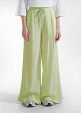 PANTALONI LARGHI IN VISCOSA EFFETTO STROPICCIATO GIALLO - LIME | DEHA