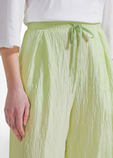 PANTALONI LARGHI IN VISCOSA EFFETTO STROPICCIATO GIALLO - LIME | DEHA