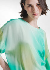 T-SHIRT AMPIA IN VISCOSA HABUTAI BLU - AQUA | DEHA