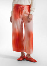 PANTALONI CROP IN VISCOSA HABUTAI ROSSO - SUNSET RED | DEHA