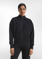 FELPA FULL-ZIP IN COTONE FIAMMATO NERO - Felpe e Maglie | DEHA
