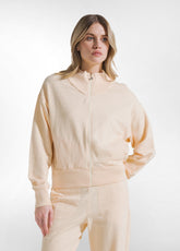 FELPA FULL-ZIP IN COTONE FIAMMATO ROSA - BUTTER PEACH | DEHA