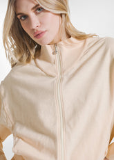 FELPA FULL-ZIP IN COTONE FIAMMATO ROSA - BUTTER PEACH | DEHA