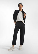 PANTALONI DRITTI IN COTONE FIAMMATO NERO - Leisurewear | DEHA