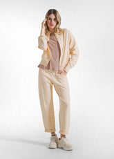 PANTALONI DRITTI IN COTONE FIAMMATO ROSA - BUTTER PEACH | DEHA