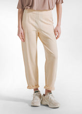 PANTALONI DRITTI IN COTONE FIAMMATO ROSA - BUTTER PEACH | DEHA