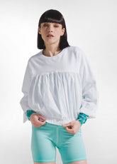 Crewneck Sweatshirt In Parachute-Effect Fabric - White - WHITE | DEHA