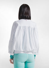 Crewneck Sweatshirt In Parachute-Effect Fabric - White - WHITE | DEHA