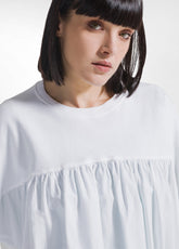 Crewneck Sweatshirt In Parachute-Effect Fabric - White - WHITE | DEHA