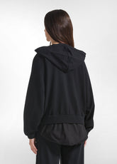 HOODIE WITH PARACHUTE-EFFECT DETAILS - BLACK - BLACK | DEHA