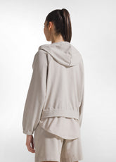 FELPA CON CAPPUCCIO E DETTAGLI EFFETTO PARACHUTE BEIGE - CLAY BEIGE | DEHA