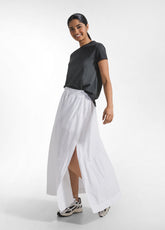 GONNA MAXI IN POPELINE EFFETTO PARACHUTE BIANCO - Vestiti, Gonne e Tute | DEHA