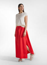 GONNA MAXI IN POPELINE EFFETTO PARACHUTE ROSSO - Vestiti, Gonne e Tute | DEHA