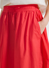 GONNA MAXI IN POPELINE EFFETTO PARACHUTE ROSSO - Vestiti, Gonne e Tute | DEHA