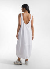ABITO MAXI IN POPELINE EFFETTO PARACHUTE BIANCO - WHITE | DEHA