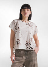 All-Over Slub Cotton T-Shirt - Beige - NATURAL DOTS | DEHA