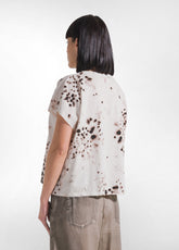 All-Over Slub Cotton T-Shirt - Beige - NATURAL DOTS | DEHA