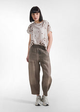 All-Over Slub Cotton T-Shirt - Beige - NATURAL DOTS | DEHA