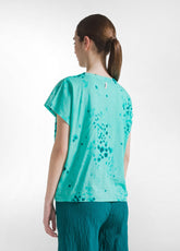 All-Over Slub Cotton T-Shirt - Blue - AQUA | DEHA