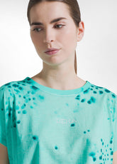 All-Over Slub Cotton T-Shirt - Blue - AQUA | DEHA