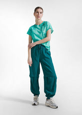 T-SHIRT IN COTONE FIAMMATO ALL-OVER BLU - AQUA | DEHA