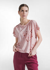 All-Over Slub Cotton T-Shirt - Pink - PINK & DOTS | DEHA