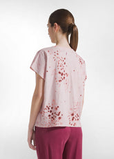 All-Over Slub Cotton T-Shirt - Pink - PINK & DOTS | DEHA