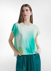 T-SHIRT OVERSIZE IN COTONE ORGANICO ALL-OVER BLU - AQUA | DEHA