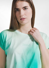 T-SHIRT OVERSIZE IN COTONE ORGANICO ALL-OVER BLU - AQUA | DEHA