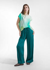 T-SHIRT OVERSIZE IN COTONE ORGANICO ALL-OVER BLU - AQUA | DEHA