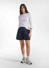 LYOCELL TWILL SHORTS - BLUE - Shorts | DEHA