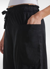 PANTALONI BALLOON IN TWILL DI LYOCELL NERO - BLACK | DEHA