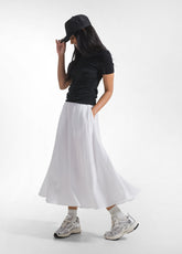 T-SHIRT PLISSETTATA IN DOPPIO STRATO DI TULLE NERO - BLACK | DEHA