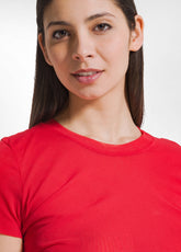 Pleated T-Shirt In Double Layer Of Tulle - Red - POPPY RED | DEHA