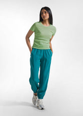 T-SHIRT PLISSETTATA IN DOPPIO STRATO DI TULLE VERDE - LIME GREEN | DEHA