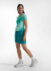 PLEATED T-SHIRT IN DOUBLE-LAYER ALL-OVER TULLE - BLUE - AQUA | DEHA
