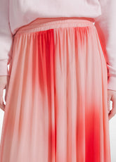 GONNA PLISSETTATA IN TULLE ALLOVER ROSSO - SUNSET RED | DEHA