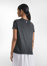 T-SHIRT EFFETTO SFUMATO IN COTONE ORGANICO NERO - BLACK | DEHA