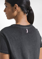 T-SHIRT EFFETTO SFUMATO IN COTONE ORGANICO NERO - BLACK | DEHA